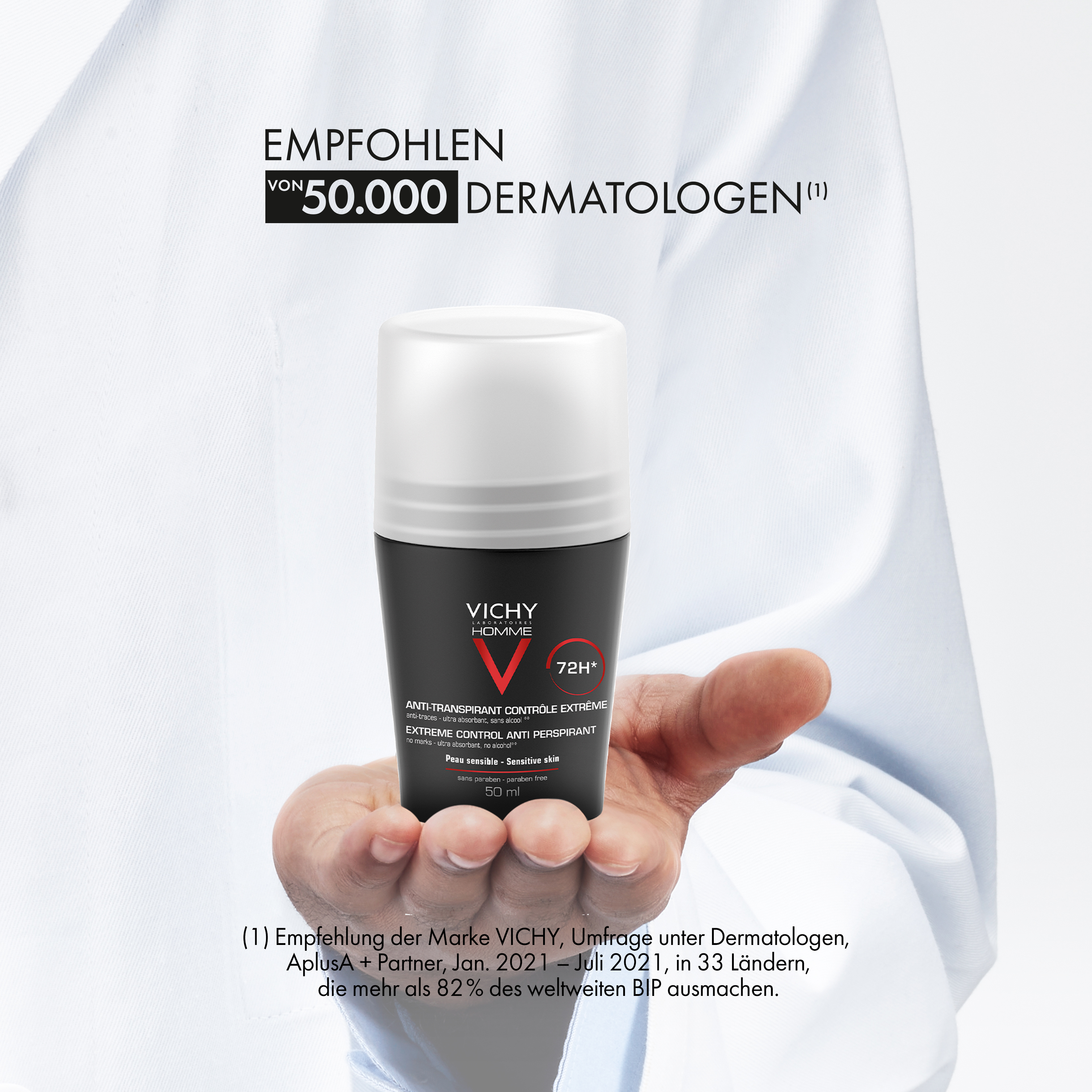 Vichy Homme Deo Roll-on Anti-Transpirant 72 h