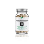Eine durchsichtige Dose mit beigen Kapseln mit der Aufschrift LPG - FAT-BURNING CONCENTRATE von LPG, mit Inhaltsstoffen wie Guarana, Mate, grünem Tee und Coleus forskohlii.