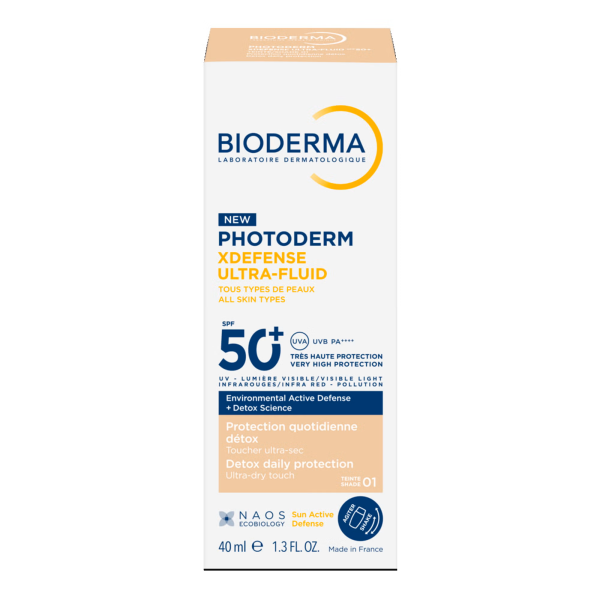 Bioderma - PHOTODERM XDEFENSE LSF50+ 01 / Tägliche Detox-Sonnenpfl ege / Sehr hell getönt